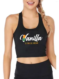 Women's Tanks Vanilla Is For Ice Cream Design Sexy Slim Fit Crop Top Upside Down Pineapple Graphical Tank Tops Swinger Naughty Camisole