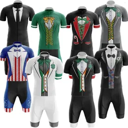 Racing Sets 2024 Black Mens Cycling Clothing Set Classic Suit Style MTB Maillot Summer Road Bike Shirts Bicycle Bib Shorts