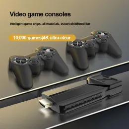 Konsollar 2023 Yeni Retro Video Oyunu Konsolu 4K Oyun Stick 20.000+ Oyun PS1 Atari Çocuk Hediyeleri için 2.4GHz çift kablosuz denetleyiciler