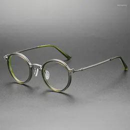 Sunglasses Frames Fashion Pure Titanium Glasses Frame Men Women Optical Male Round Eyeglasses Myopia Prescription Eye