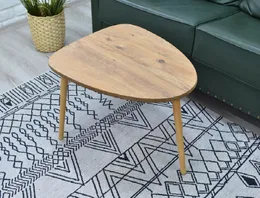 Triangle Oval Wooden Coffee Table / Modern / Rustic Coffee Table / Low Table / Scandinavian Style Wooden Furniture / Side Table