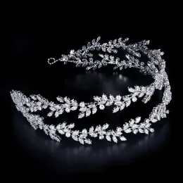 Schmuck Kristall Stirnbänder Luxus Brautkronen elegante Kopfbedeckung Abschlussball Haare Wedding Schmuck CZ Tiaras