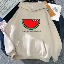 Felpe This Is Not A Watermelon Palestine Felpa con cappuccio da donna Harajuku Estetica Vintage Felpe con cappuccio unisex in pile Pullover Felpa Abbigliamento