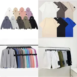 Stones Island Mens Bluzy Projektant Pullover Casual Badge Shorts Overized Zip Up Hooded Letter Clothing Tshirts TEE TOP M-2XL