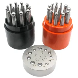 Equipments 17PCS Punches Set Dapping Block for Metal Forming Doming Jewelry Smithing Tool