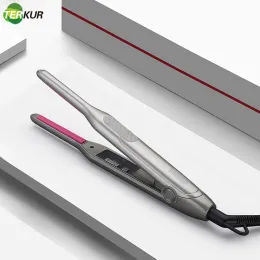 Irons Professional Curling 2 in 1 Flat Iron for Short Hair Wand Roller Antislip Design LED Ceramic Beard Straightener Styling Tools