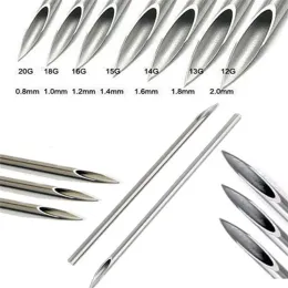 Ausrüstungen 100pcs 12G 14G 15G 16G 18G 20G Piercing -Werkzeuge Einwegkörperpiercing Nadeln Ohrennase Piercing Nadeln Tattoo Versorgung Sortiert