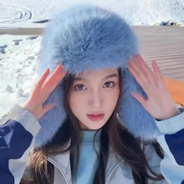 Береты, зимняя шапка, утепленная теплая лыжная морозостойкая шапка-ушанка, женская имитация норки Lei Feng, плюшевая для холодной погоды