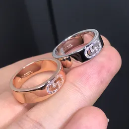 Modemarke Designer H Ring neuer Schweinenase Diamantring Silber Rose alt Party Geschenk Schmuck