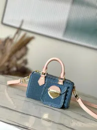 Sac à main en denim brodé Upperr bleu Gucci Cuir Jean Veau façon