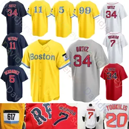 Beyzbol Jersey Manny Ramirez Garciaparra Martinez Varitek Jansen Wakefield Youkilis Pedroia Damon Williams Boggs Fisk Schilling Yastrzemski Clemens Boggs