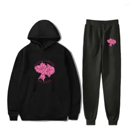 Men's Hoodies Eladio Carrion Sol Maria Tour 2024 Merch Hoodie Jogger Pants Two Piece Set Sweatshirts Sweatpants Women