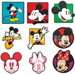 9colors baby girl boys mouse Anime charms wholesale childhood memories funny gift cartoon charms shoe accessories pvc decoration buckle soft rubber clog charms