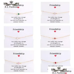 Chain Fashion Designs Gold Chain Pendant Bracelets For Women Girl Simple Square Cz Zircon Charm Adjustable Party Friendship Jewelry D Dhjhy