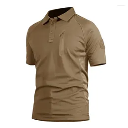 Camiseta masculina de manga curta, camiseta militar tática de secagem rápida e leve para caminhada de peixes