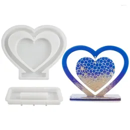 Bakeware Tools Po Frame Mold Harts för DIY Crafting Epoxy Casting Valentine Day levererar Hjärtform av bild Hemmapparat