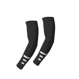Knee Pads 1Pair Breathable Quick Dry Night Running Reflective Arm Sleeves Basketball Elbow Pad Fitness Sports Cycling Ice Silk Warmers