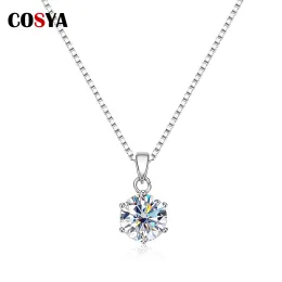 Necklaces Cosya Real Moissanite Pendant Necklace Winter Summer Trendy Women Necklace for Sterling Sier Pass Diamond Fine Jewelry