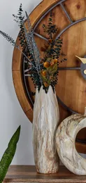 각진 가장자리 개구부가있는 79 세라믹 둥근 꽃병