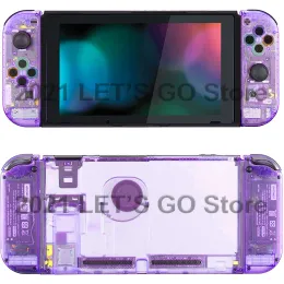 CASAS Nintend Switch DIY Habitação de substituição Casa transparente de casca de estojo roxo para Nitendo Nintendo Switch Console direito esquerdo JoyCon