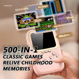 Spelare Ny dubbla USB 10000mAh Mini Portable Retro Handheld Game Console Power Bank 500 Games Handheld Game Player Pink Green Red