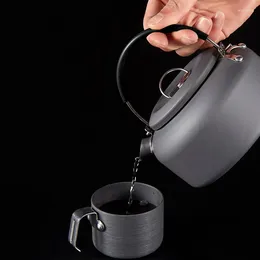Dinnerware 0.8L/1.4L Outdoor Lightweight Aluminum Camping Teapot Kettle Coffee Pot For Hiking Backpacking