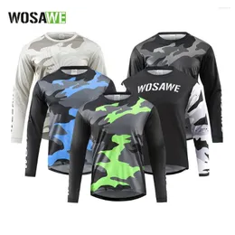 Racing Jackets WOSAWE Men's Cycling Jerseys Long Sleeve T-shirt Outdoor Sport Riding Running Clothings Breathable Quick Dry BO281