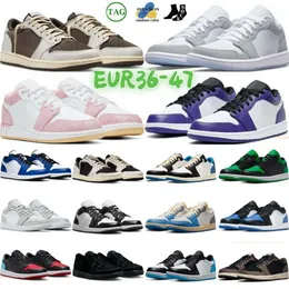 Shoes Low 1 designer 1S Basketball sneaker Black Toe Phantom Dark Panda Wolf Grey Reverse Mocha Paris UNC Women Mens Bred Red Pine Green y4Mh#