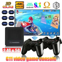 콘솔 비디오 게임 콘솔 4K 무선 컨트롤러 게임 패드 4K G11 게임 콘솔 64G 128G PS1 MAME FC Family Gamebox 내장 10000 CON