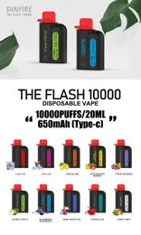 Новый аутентичный DTL Sunfire 10K Puffs 0 3 6 9 мг одноразовый Vape 10000 12000 15000 Puff E CIG STECT BAR 20 мл Предварительно заполненное вапин