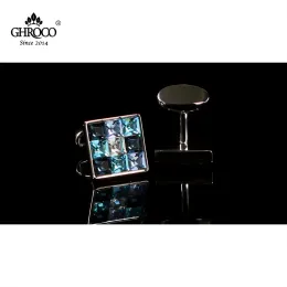 Cufflinks Ghroco高品質の絶妙な9つのSwarovski Classic Shirt Cufflinksファッション贅沢ギフトビジネスメンウェデ