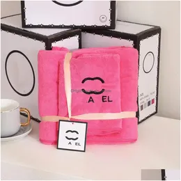 Towel Luxury Designer Bath Set Letter Embroidered With Mti-Color Fashionable Dormitory Shower Absorbent And Quick Drying Beach Gift Dhpwt