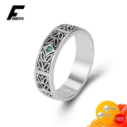 Vintage Women Men Ring 925 Silver Jewelry with Zircon Gemstone Finger Rings Accessories for Wedding Engagement Gift Wholesale