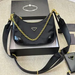 borsa da donna sotto le ascelle borse vintage 3in1 hobo borsa del progettista colore nero borse a tracolla borse del progettista borsa delle donne borsa di alta qualità catena nylon borse di lusso