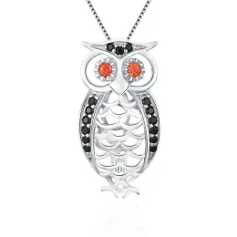 المعلقات Cluci Real 925 Sterling Silver Cute Owl Cage Pendant Pendant pendant Zircon Pendant Women Silver 925 Pearl Locket SC209SB