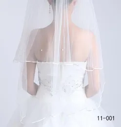 2020 White Ivory Bridal Veils Twolayer Tulle Perals Short Perals Wedding حجاب الحجاب مع مشط 110016170797