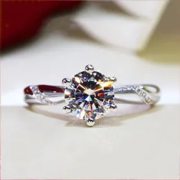 Rings Natural Moissanite Jewelry S925 Silver color Ring for Women Silver 925 Jewelry Bizuteria Anillos De Wedding Gemstone Ring Box