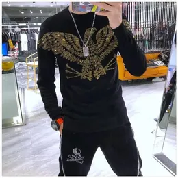 Suéteres masculinos designer strass qualidade homens pulôveres de verão hip hop marca gota