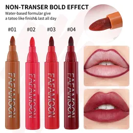 Matte Marcador Batom Lip Dye Pen Lipliner Cosmético Hidratante À Prova D 'Água Longa Duração Batom Lip Liner Contour Pen Maquiagem Ferramenta 240220