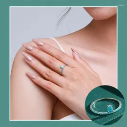Cluster Rings 925 Sterling Silver Turquoise Geometric Ring For Woman Girl Fashion Simple Crown Design Jewelry Party Gift Drop