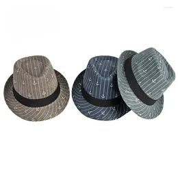 Berretti Cappello a cilindro a righe per la primavera e l'estate Protezione solare da donna Spiaggia Tempo libero Tendenza vintage jazz da uomo