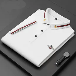 Haftowane z krótkim rękawem bawełniana koszulka polo Men S Shirt Korean Fashion Clothing Summer Luksus Top Asian Size M L XL XXL 3xl