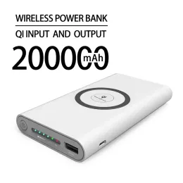 Chargers 200000mah Wireless PowerBank Portable Charger Twoway Wireless Fast Charging PowerBank Charger Typec Externt batteri för iPhone