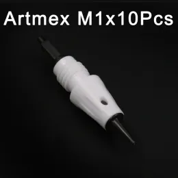 바늘 고품질 오리지널 10pcs / lot m1 artmex v6 ​​v8 문신 기계 바늘 영구 메이크업 눈썹 바늘 1 갈래 둥근 바늘