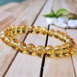 Bangles 8mm Doğal Sarı Sarrin El Yapımı Mala Bilezik Dua Meditasyon Maneviyat Budizm