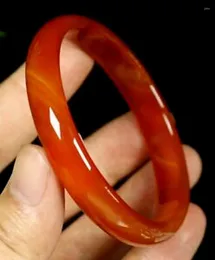 Bangle Optional 56-65 Mm Certified Red Natural Chalcedony Agate Bracelet