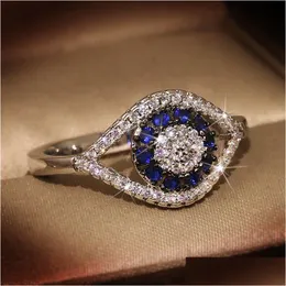 Band ringar ögonringar för kvinnor sier färg ring bröllop band engagemang med cz zirkon diamant smycken droppleverans smycken ring otbny