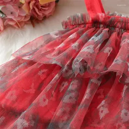 Vestidos da menina da criança meninas doce vestido de princesa criança tule tutu sem mangas em camadas floral a linha malha verão praia vestido de verão