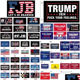 Banner Flags 200 Tasarım Donald Trump 3x5 ft 2024 Make America Florida DeSantis Bayrak ABD Başkanı 90x150cm Drop Teslimat Ev G DHCSN kazandı