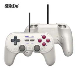 GamePads جديد 8Bitdo Pro 2 Wired Gamepad Game Controller for Nintendo Switch PC Raspberry Pi Android TV Joystick USB Gamepads Kids Kids